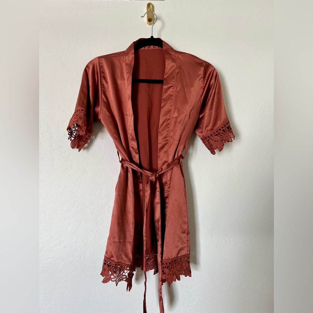 Satin Terracotta Robe